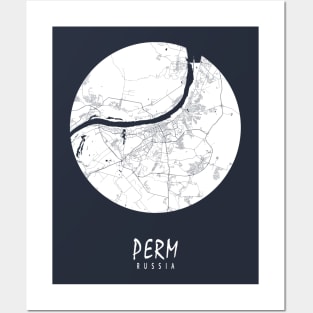 Perm, Russia City Map - Full Moon Posters and Art